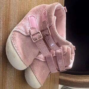 Stride Rite Sparkly Pink Baby Shoes with Buckles